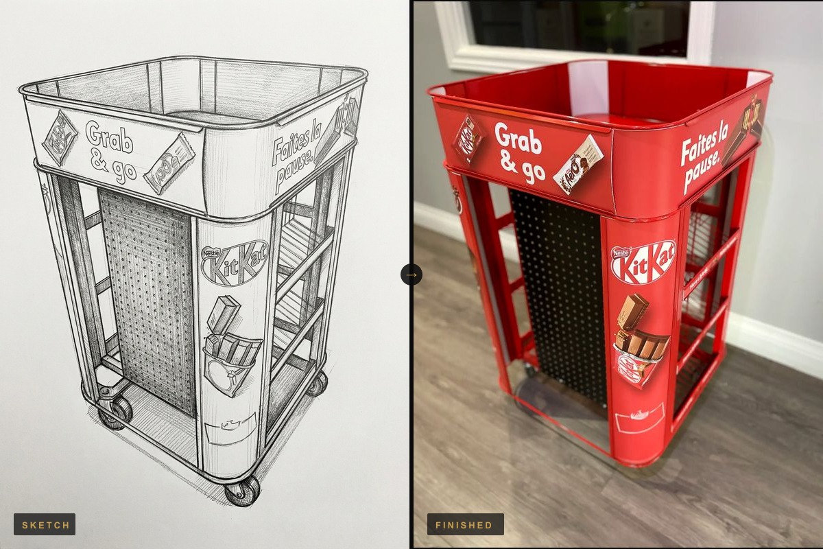 Retail display design - sketch to finished product