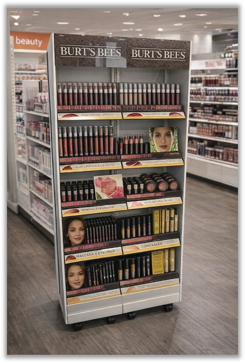 Burt's Bees cosmetics display